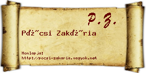 Pócsi Zakária névjegykártya